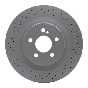 Mercedes-Benz C63 AMG Brake Rotor (1) - Rear - R1 Concepts - Drilled & Slotted GeoSPEC Coated - `08-`15
